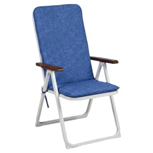 Cuscino Schienale Alto Cipro | Poliestere/Cotone, Seduta 47.5x41 cm, Schienale 67cm, Made in Italy | Colori Blu e Beige