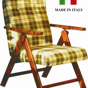 Maslegno Poltrona Amalfi in Legno e Tessuto – Con o Senza Prolunga, Vari Colori, Made in Italy
