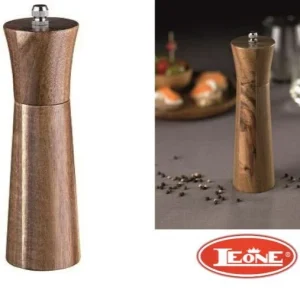 Leone Macina Pepe e Sale in Legno con Macina in Ceramica Altezza 15 cm