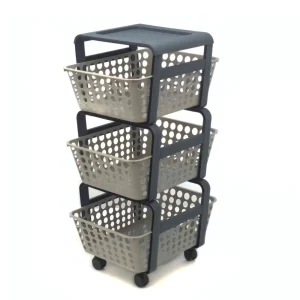 Ecoplast Carrello Portafrutta Modula 3 Piani E Carrello Da Cucina Dimensioni 29X42X75 Cm