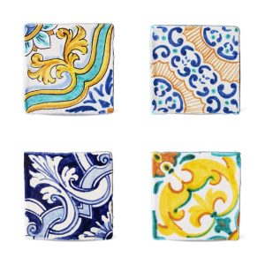 SET 4 MAIOLICHE CERAMICA DECORATA – LUMIA