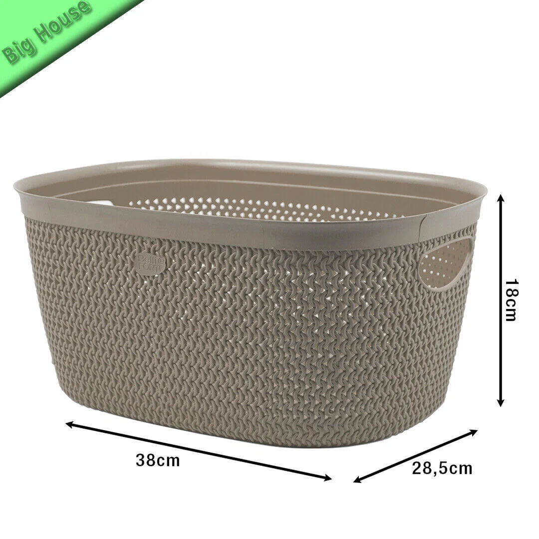 Belli & Forti Cesta Ad Intreccio M Plastica Ovale Porta Panni Vestiti Sporchi Con Manici - immagine 5